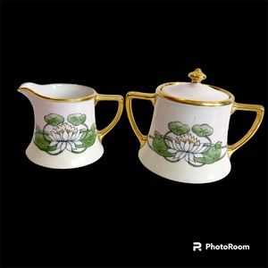 Limoges France W. G. & Co. hand painted by C.L. Frosch 1900-1933 sugar creamer